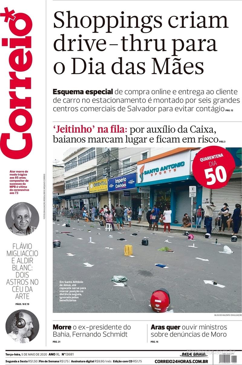 Capa do jornal Correio 05/05/2020