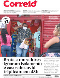 Capa do jornal Correio 13/04/2020