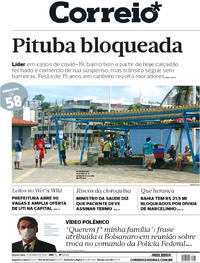 Capa do jornal Correio 13/05/2020