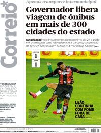 Capa do jornal Correio 15/09/2020