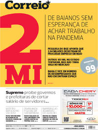 Capa do jornal Correio 25/06/2020