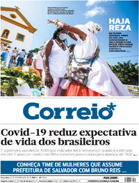 Capa do jornal Correio 29/12/2020