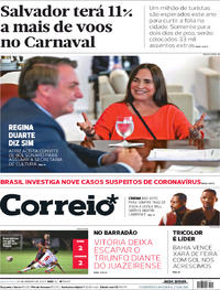 Capa do jornal Correio 30/01/2020