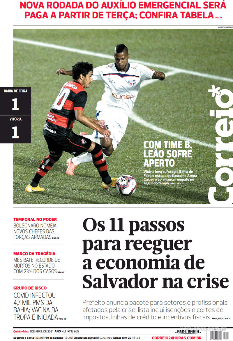 Capa do jornal Correio 01/04/2021