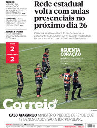 Capa do jornal Correio 14/07/2021