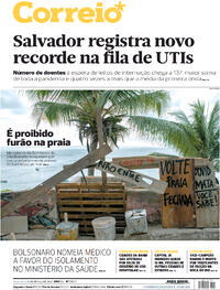 Capa do jornal Correio 16/03/2021