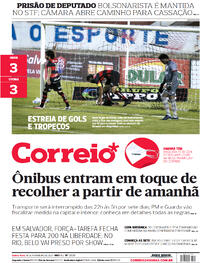 Capa do jornal Correio 18/02/2021