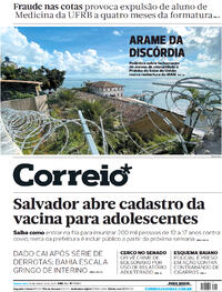 Capa do jornal Correio 18/08/2021