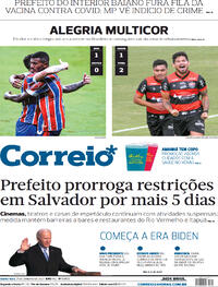 Capa do jornal Correio 21/01/2021