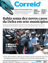 Capa do jornal Correio 21/09/2021