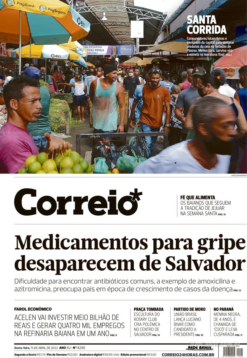 Capa do jornal Correio 15/04/2022