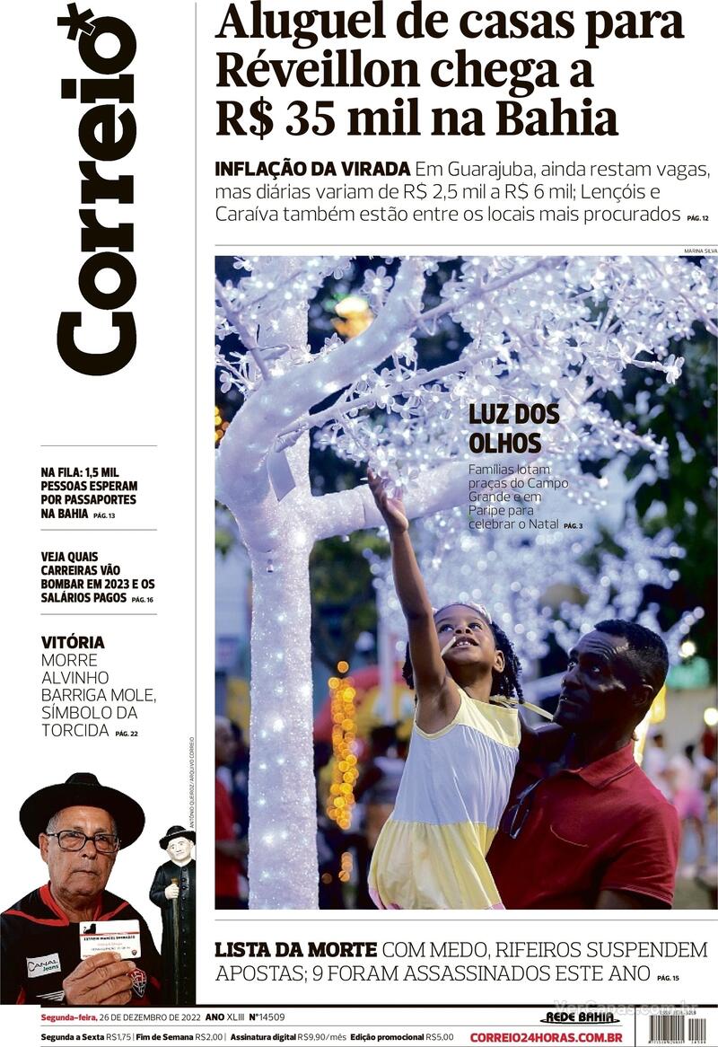 Capa Correio Edição Segunda,26 De Dezembro De 2022