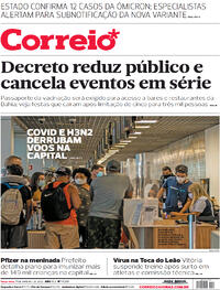 Capa do jornal Correio 11/01/2022