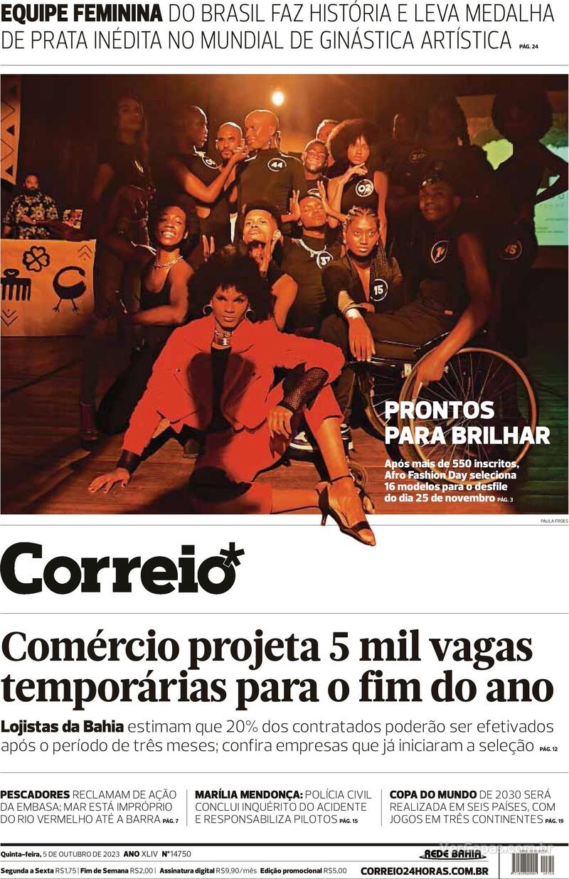 Capa do jornal Correio 05/10/2023