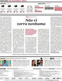 Capa do jornal Correio 20/11/2023