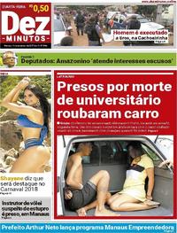 Capa do jornal Dez Minutos 13/12/2017