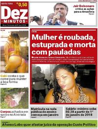 Capa do jornal Dez Minutos 15/12/2017