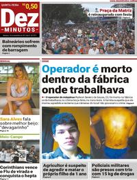 Capa do jornal Dez Minutos 16/11/2017