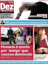 Capa do jornal Dez Minutos 22/08/2017