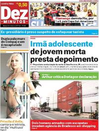 Capa do jornal Dez Minutos 26/10/2017