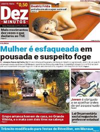 Capa do jornal Dez Minutos 27/12/2017