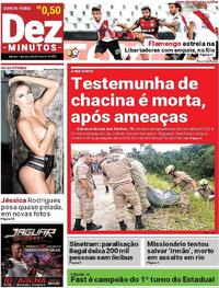 Capa do jornal Dez Minutos 01/03/2018