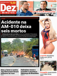 Capa do jornal Dez Minutos 01/10/2018
