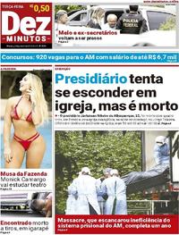 Capa do jornal Dez Minutos 02/01/2018