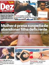 Capa do jornal Dez Minutos 05/04/2018