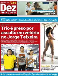 Capa do jornal Dez Minutos 08/01/2018