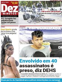 Capa do jornal Dez Minutos 09/02/2018