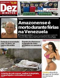 Capa do jornal Dez Minutos 15/01/2018