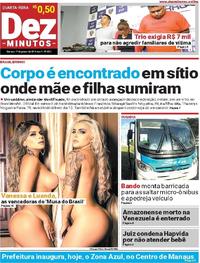 Capa do jornal Dez Minutos 17/01/2018