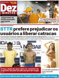 Capa do jornal Dez Minutos 24/01/2018