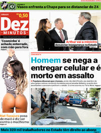 Capa do jornal Dez Minutos 25/08/2018