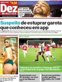 Capa do jornal Dez Minutos 26/04/2018
