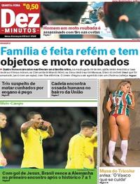 Capa do jornal Dez Minutos 28/03/2018