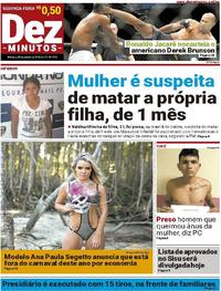 Capa do jornal Dez Minutos 29/01/2018