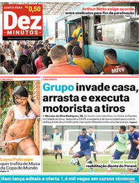 Capa do jornal Dez Minutos 30/05/2018