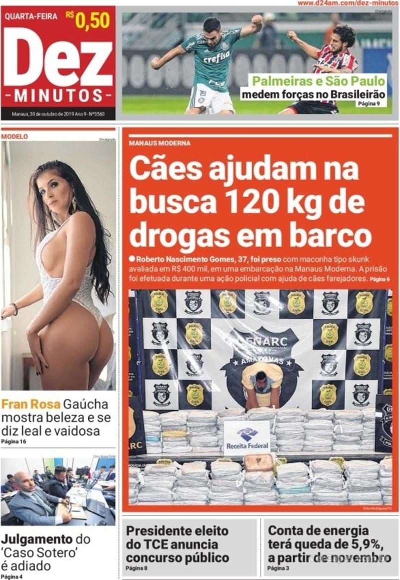 Capa do jornal Dez Minutos 30/10/2019