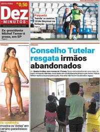 Capa do jornal Dez Minutos 22/03/2019
