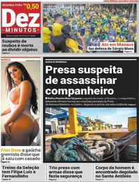 Capa do jornal Dez Minutos 01/07/2019
