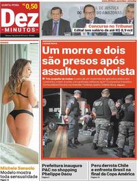 Capa do jornal Dez Minutos 04/07/2019
