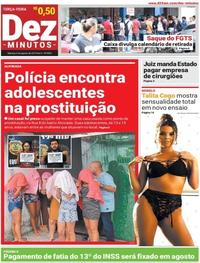 Capa do jornal Dez Minutos 06/08/2019