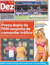 Capa do jornal Dez Minutos 14/06/2019