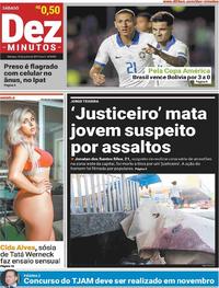 Capa do jornal Dez Minutos 15/06/2019