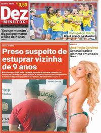 Capa do jornal Dez Minutos 19/06/2019