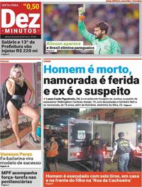 Capa do jornal Dez Minutos 28/06/2019