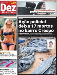 Capa do jornal Dez Minutos 31/10/2019