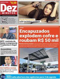 Capa do jornal Dez Minutos 09/07/2020